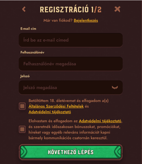 Registration at 5Gringos casino